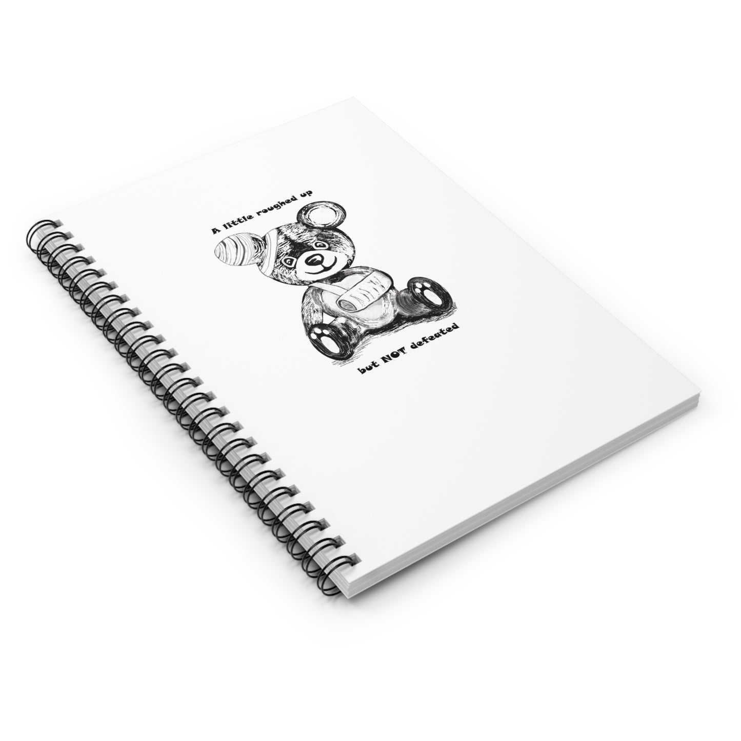 "Not Defeated" Bear Series Edition Spiral Notebook - Ruled Line