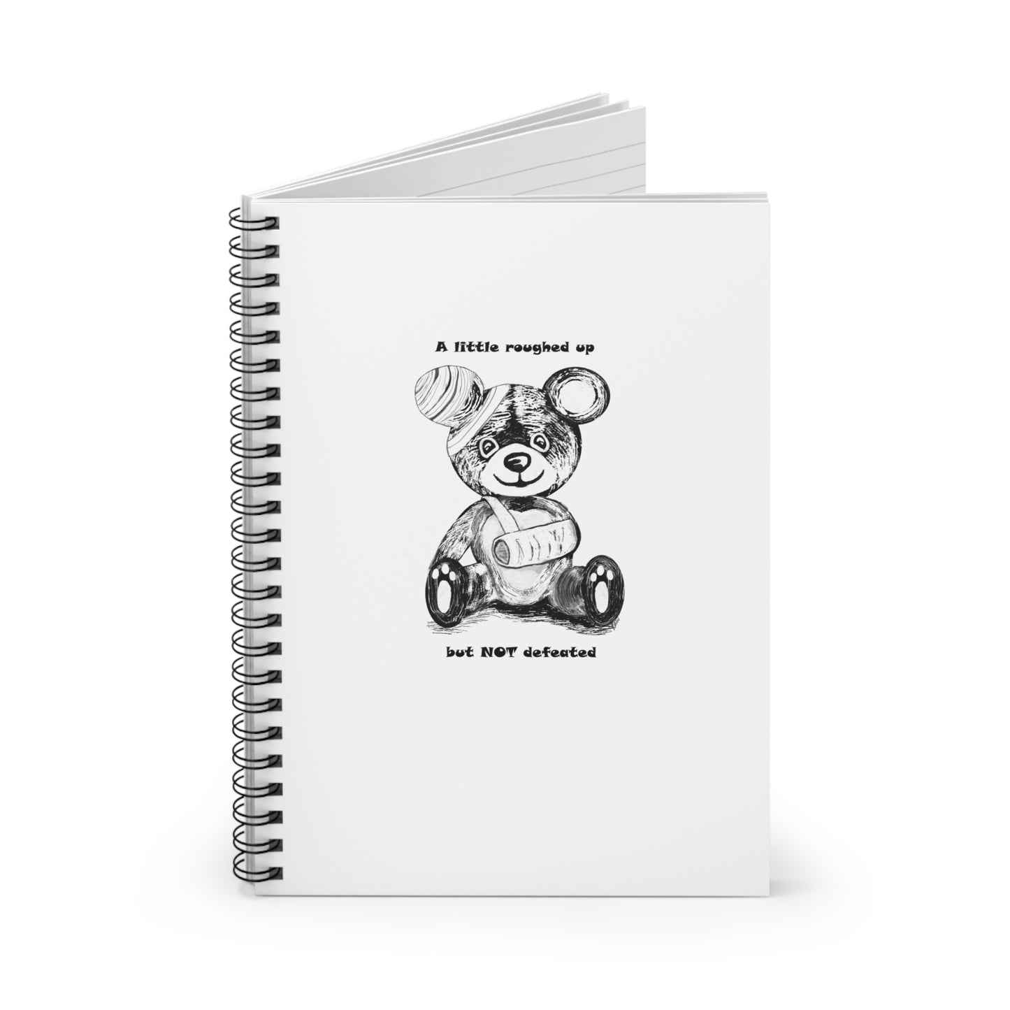 "Not Defeated" Bear Series Edition Spiral Notebook - Ruled Line