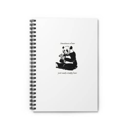 "Panda and Teddy" Original Bear Series Edition Spiral Notebook - Ruled Line