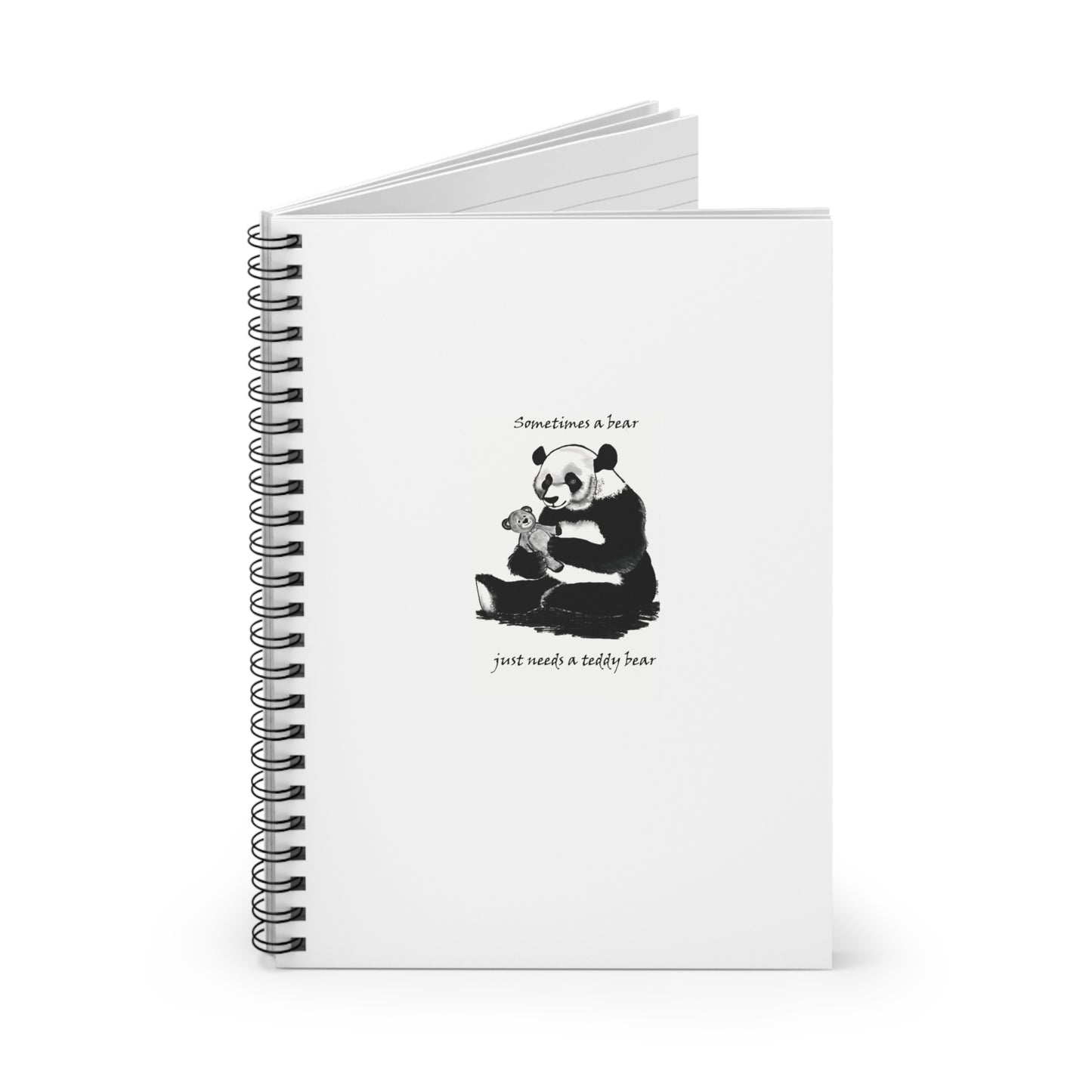 "Panda and Teddy" Original Bear Series Edition Spiral Notebook - Ruled Line